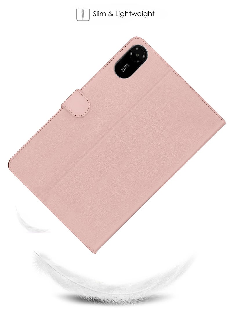 OMAKER Xiaomi Redmi Pad 2 4G 2025 (11.0 inches) OMAKER PU Leather Magnetic Closure Flip Case Cover (TCFPSR) - Rose Gold - Image 2